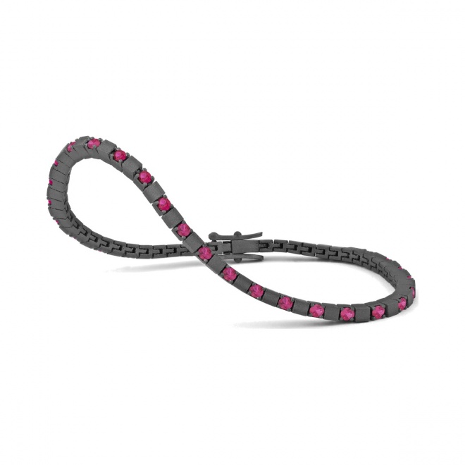 Pulsera Rivière de titanio con rubí