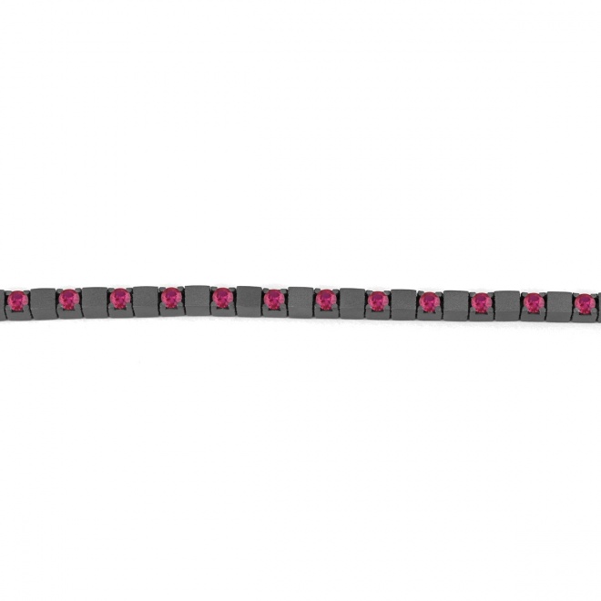 Pulsera Rivière de titanio con rubí