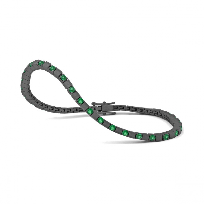 Pulsera Rivière de titanio con tsavorita