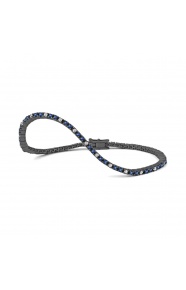 Pulsera Rivière de titanio con zafiro azul y diamantes