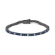 Pulsera Rivière de titanio con zafiro azul y diamantes