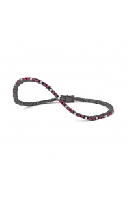 Pulsera Rivière de titanio con rubí y diamantes