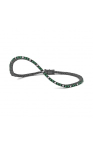 Pulsera Rivière de titanio con tsavorita y diamantes