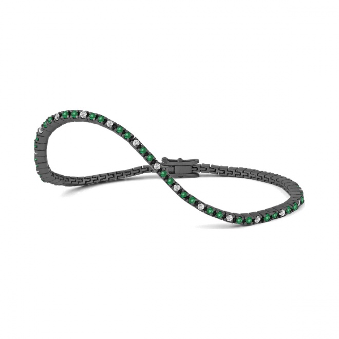 Pulsera Rivière de titanio con tsavorita y diamantes
