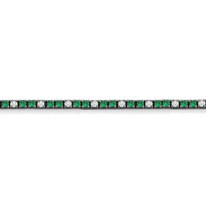 Pulsera Rivière de titanio con tsavorita y diamantes