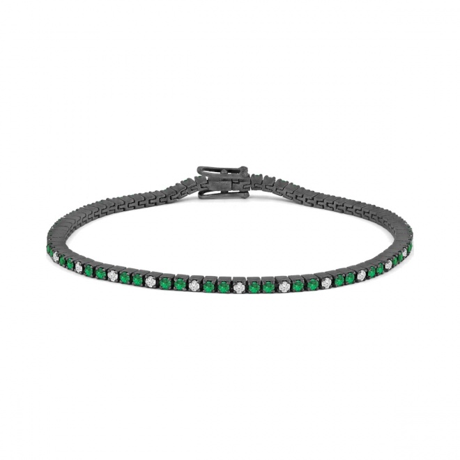 Pulsera Rivière de titanio con tsavorita y diamantes