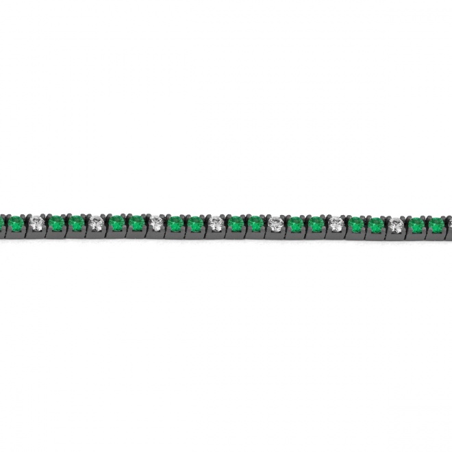 Pulsera Rivière de titanio con tsavorita y diamantes