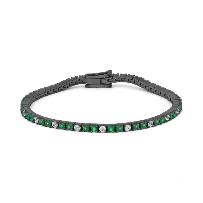 Pulsera Rivière de titanio con tsavorita y diamantes