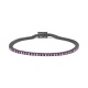 Pulsera Rivière de titanio con zafiro rosa y diamantes