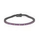 Pulsera Rivière de titanio con zafiro rosa y diamantes