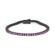 Pulsera Rivière de titanio con zafiro rosa y diamantes