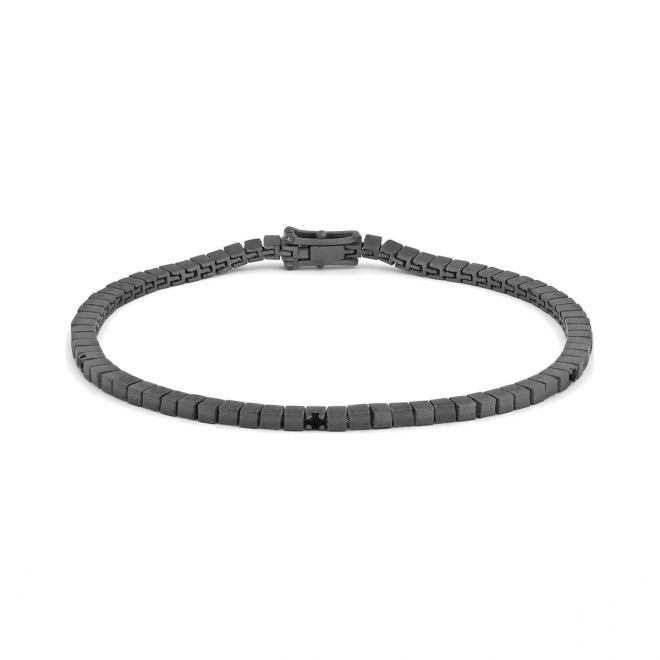 Pulsera Rivière de titanio con diamantes negros de 0,17 a 0,35 ct