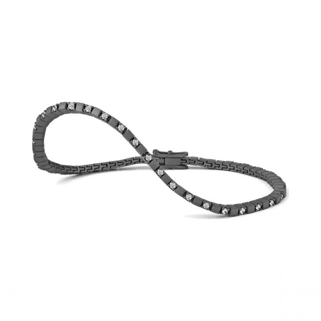 Pulsera Rivière de titanio con diamantes de 0,85 a 1,80 ct