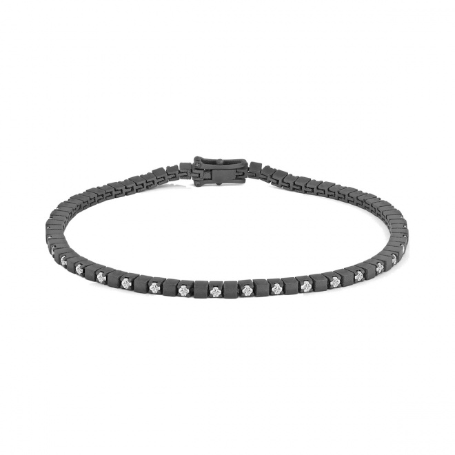 Pulsera Rivière de titanio con diamantes de 0,85 a 1,80 ct