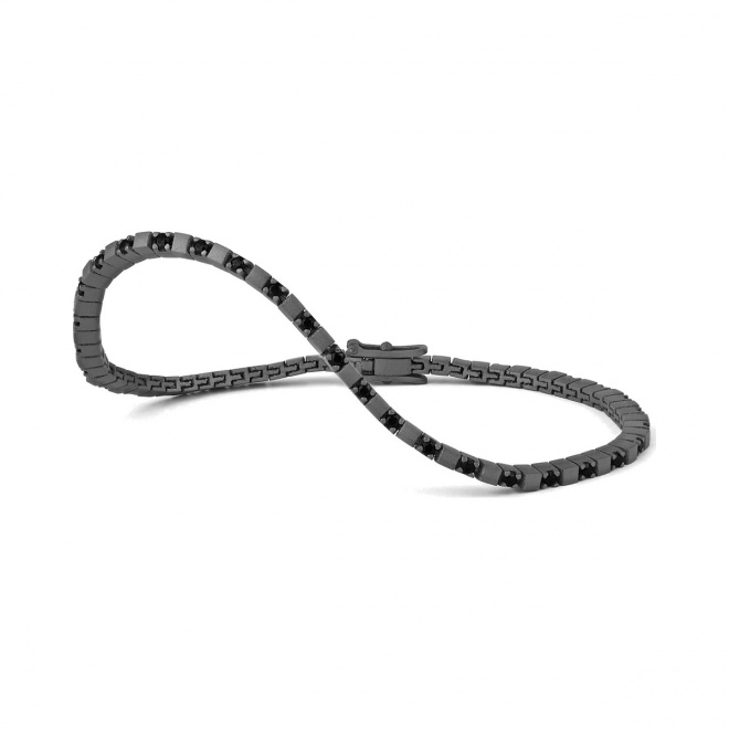 Pulsera Rivière de titanio con diamantes negros de 1,05 a 2,29 ct