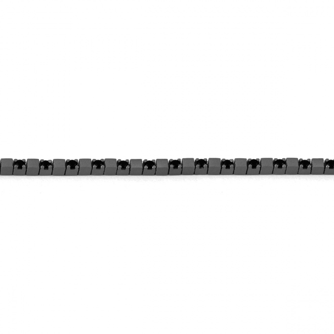 Pulsera Rivière de titanio con diamantes negros de 1,05 a 2,29 ct