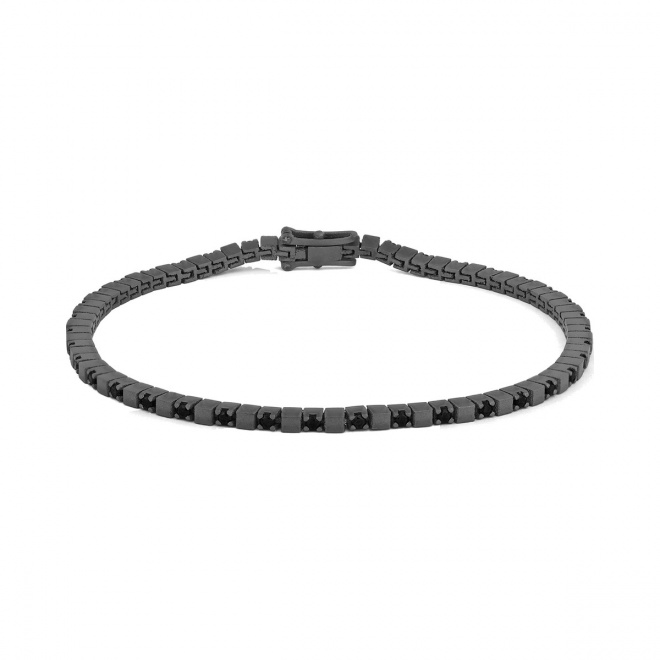 Pulsera Rivière de titanio con diamantes negros de 1,05 a 2,29 ct