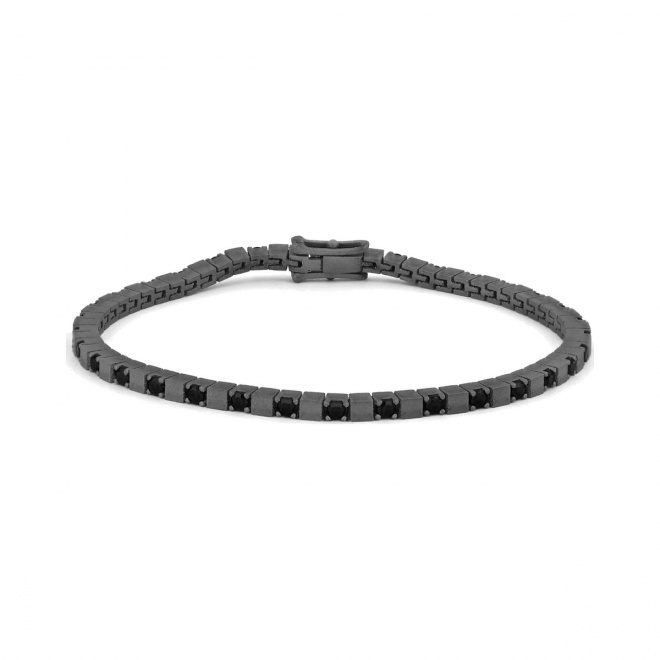 Pulsera Rivière de titanio con diamantes negros de 1,05 a 2,29 ct