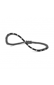Pulsera Rivière de titanio con diamantes negros de 2,00 a 4,20 ct