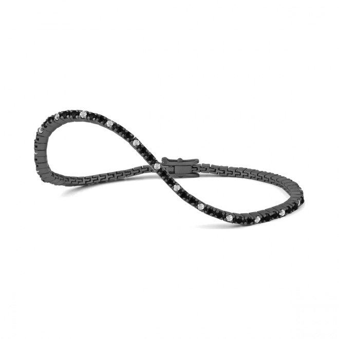 Pulsera Rivière de titanio con diamantes negros de 2,00 a 4,20 ct