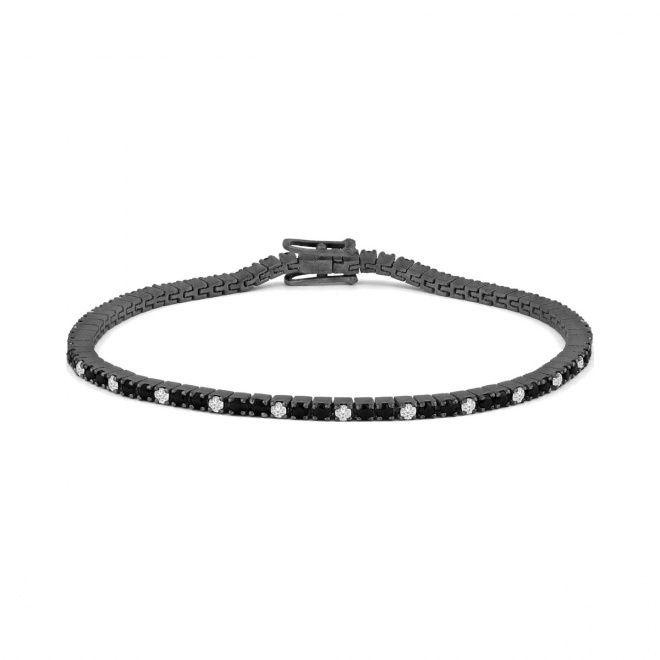 Pulsera Rivière de titanio con diamantes negros de 2,00 a 4,20 ct