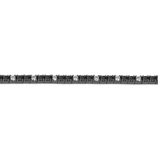 Pulsera Rivière de titanio con diamantes negros de 2,00 a 4,20 ct