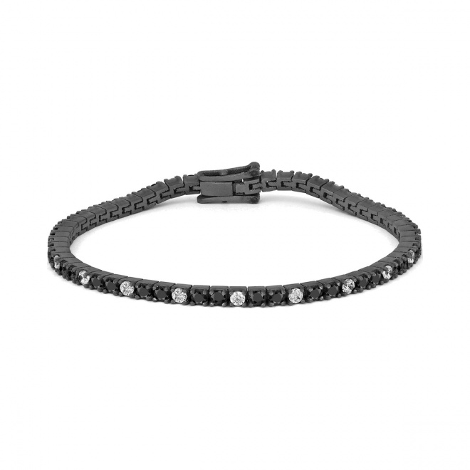 Pulsera Rivière de titanio con diamantes negros de 2,00 a 4,20 ct