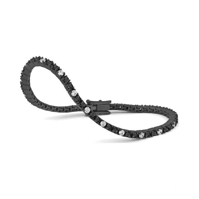 Pulsera Rivière de titanio con diamantes negros de 2,00 a 4,20 ct