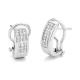 Pendientes Medias criollas de oro blanco de 18 Kt con diamantes talla princesa de 0,55 ct