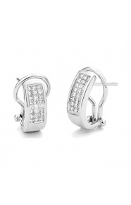 Pendientes Medias criollas de oro blanco de 18 Kt con diamantes talla princesa de 0,55 ct
