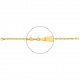 Pulsera infantil con placa redondeada de oro amarillo de 18 Kt, cadena marinera