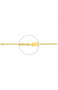 Pulsera infantil con placa redondeada de oro amarillo de 18 Kt, cadena marinera