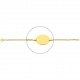 Pulsera infantil con placa ovalada de oro amarillo de 18 Kt, cadena forzada
