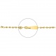 Pulsera infantil con placa redondeada de oro amarillo de 18 Kt, cadena grano de café gruesa