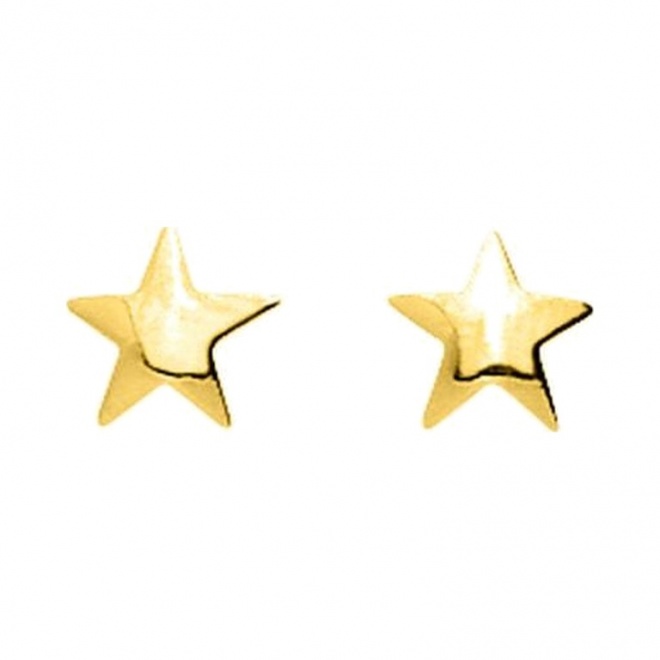 Pendientes de bebé de oro amarillo de 18 Kt, estrella