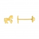 Pendientes de bebé de oro amarillo de 18 Kt, caballo