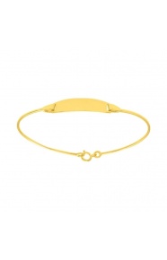 Esclava infantil de oro amarillo de 18 Kt con placa