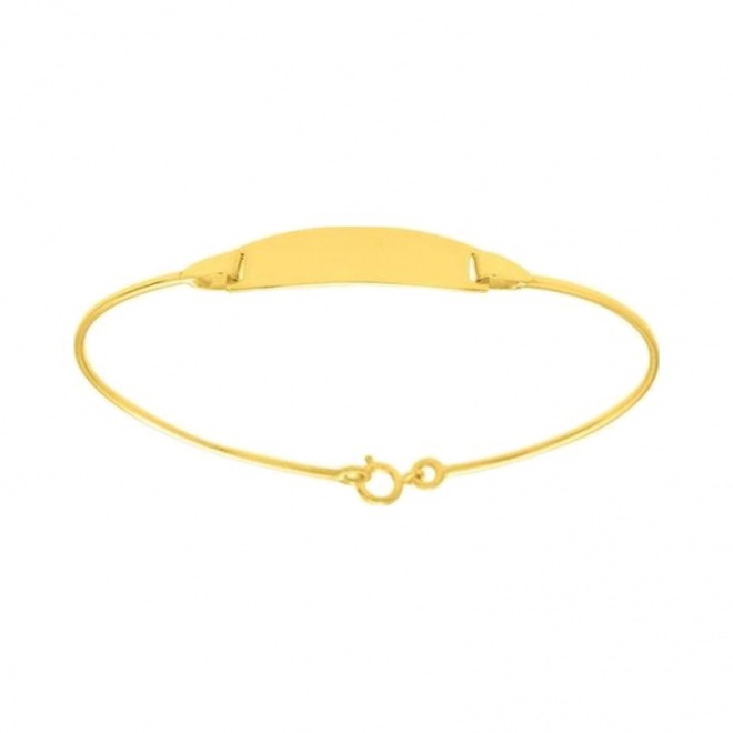 Esclava infantil de oro amarillo de 18 Kt con placa