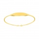 Esclava infantil de oro amarillo de 18 Kt con placa, modelo grueso