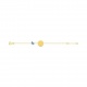 Pulsera infantil de oro amarillo de 18 Kt con esmalte, disco y mariposa