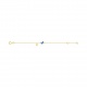 Pulsera infantil de oro amarillo de 18 Kt con esmalte, mariposa y bolita