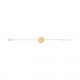 Pulsera infantil de oro amarillo de 18 Kt, medalla redonda de ángel