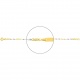 Pulsera infantil con placa recta de oro bicolor de 18 Kt, cadena marinera de 3 mm