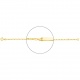 Pulsera infantil con placa recta de oro amarillo de 18 Kt, cadena de eslabón alargado de 2 mm