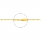Pulsera infantil con placa recta de oro amarillo de 18 Kt, cadena grano de café gruesa