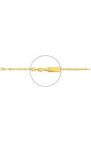 Pulsera infantil con placa recta de oro amarillo de 18 Kt, cadena grano de café gruesa