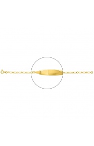 Pulsera infantil con placa redondeada de oro amarillo de 18 Kt, cadena cartier de 2,5 mm