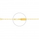 Pulsera infantil con placa recta de oro amarillo de 18 Kt, cadena cartier de 2,5 mm