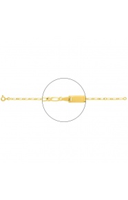 Pulsera infantil con placa recta de oro amarillo de 18 Kt, cadena cartier de 2,5 mm