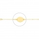 Pulsera infantil con placa ovalada de oro amarillo de 18 Kt, cadena cartier barbada de 1,4 mm